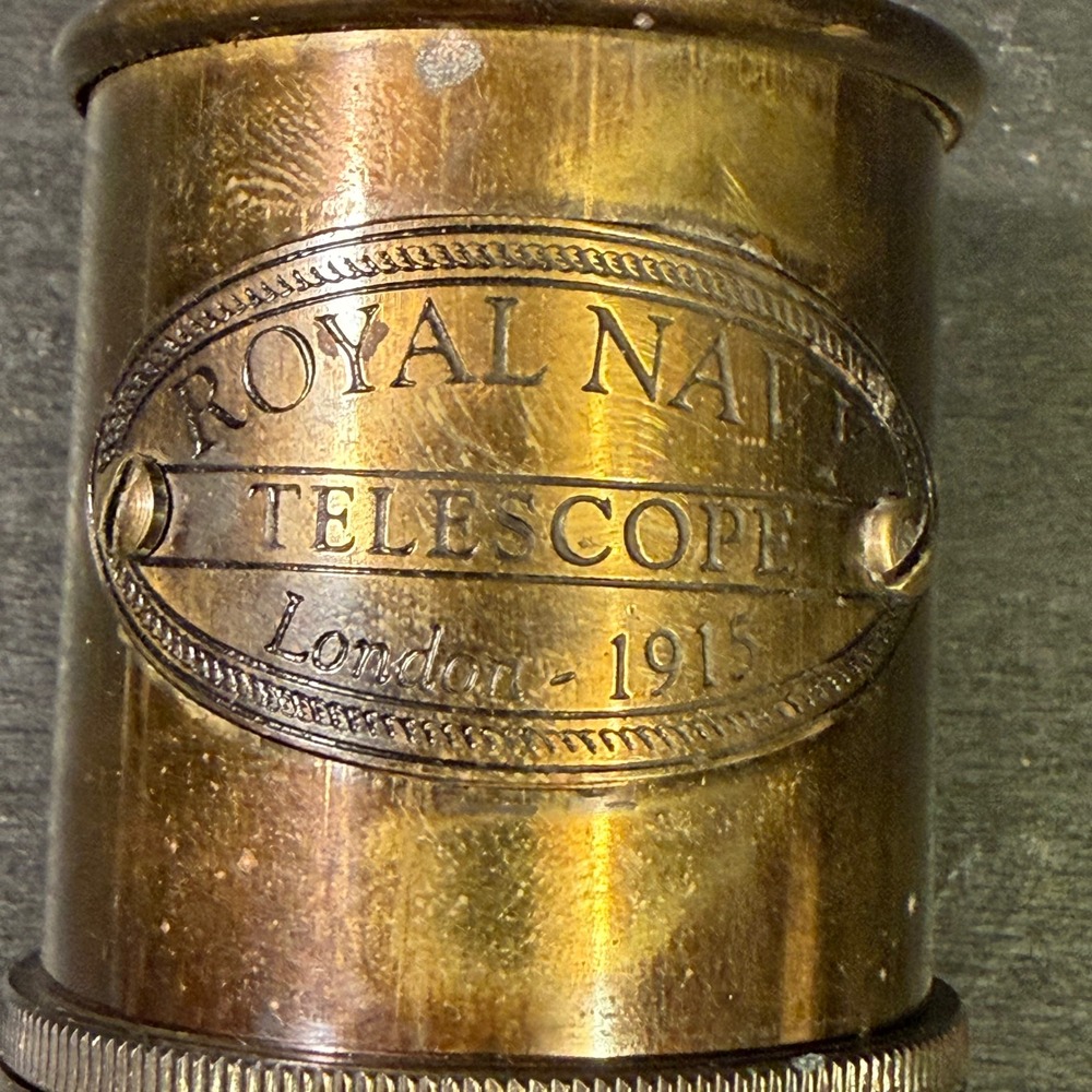 Royal Navy London 1915 Brass Telescope Vintage Nautical Maritime Spyglass